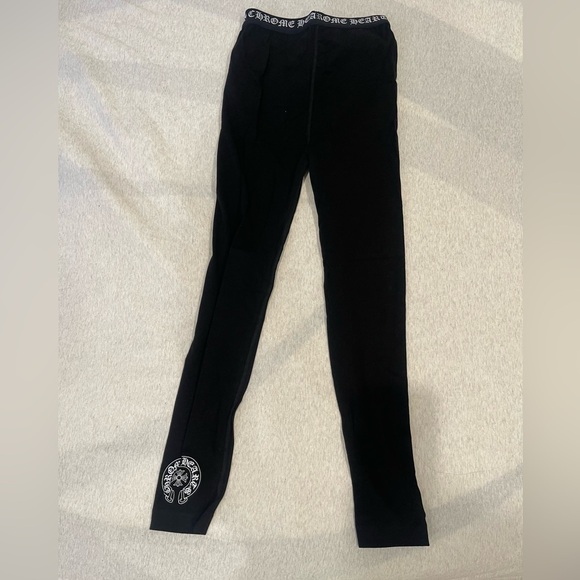 NWT Chrome Hearts Black Horseshoe Logo Leggings S + Packaging - Picture 7 of 7